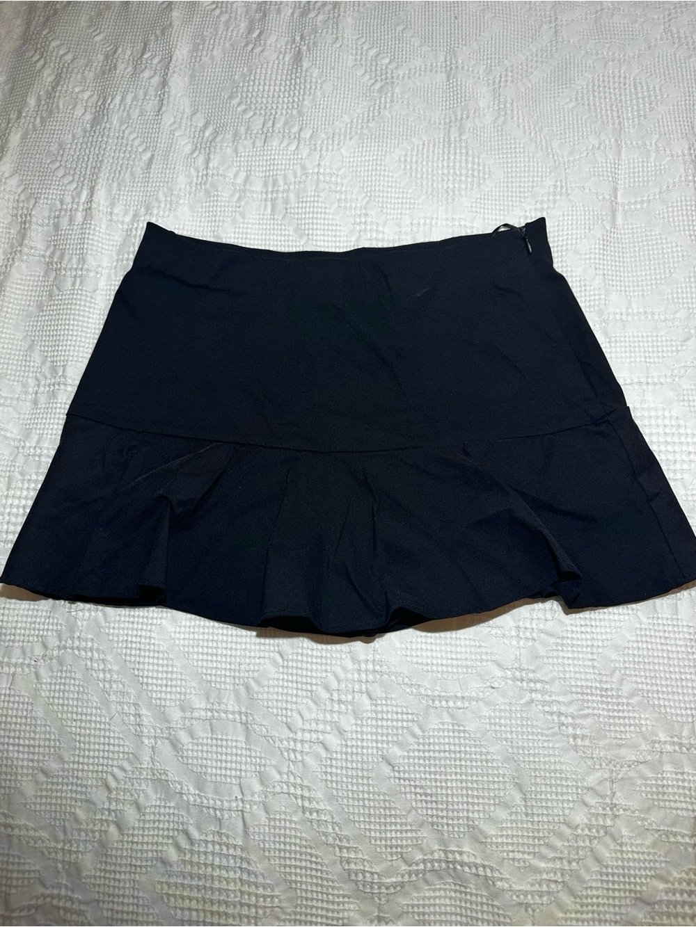 Zara Black Ruffle-Hem Skort